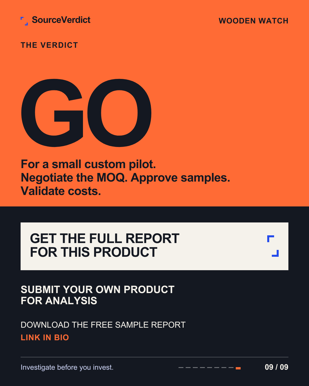 Slide 9 — The verdict: GO for a small custom pilot.